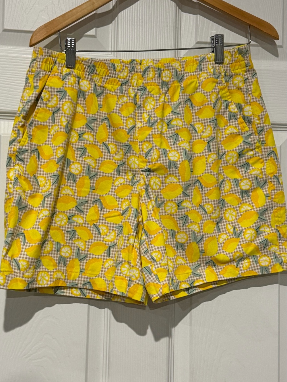 Lands' End Yellow Lemon-Print Swim Shorts